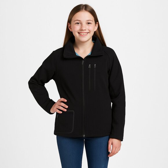 H&M S.no3 Girls black outerwear fleece lined jacket Size 14 - Picture 1 of 8